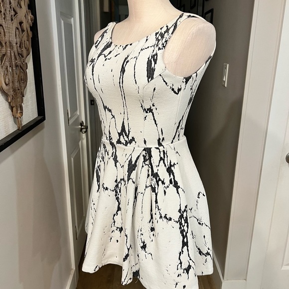 DESIGN LAB  & Lord and Taylor marbling effect sleeves skater dress - Picture 6 of 13